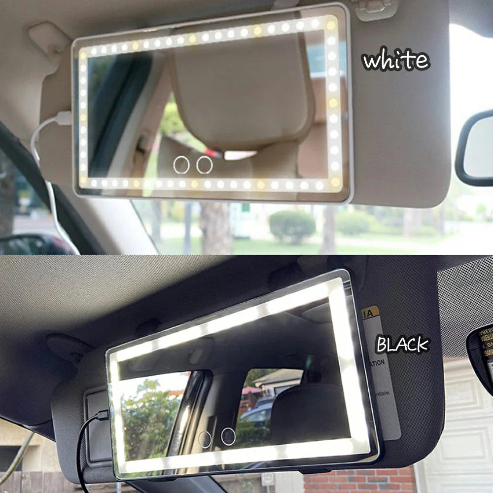 LED付きサンバイザーメイクミラー